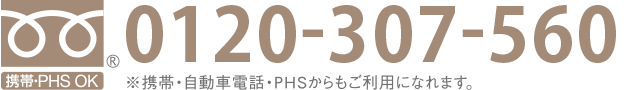 フリーダイヤル（携帯・PHS OK） 0120-307-560